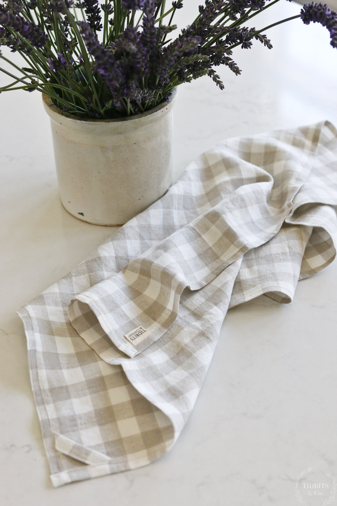 Gingham Linen Tea Towel