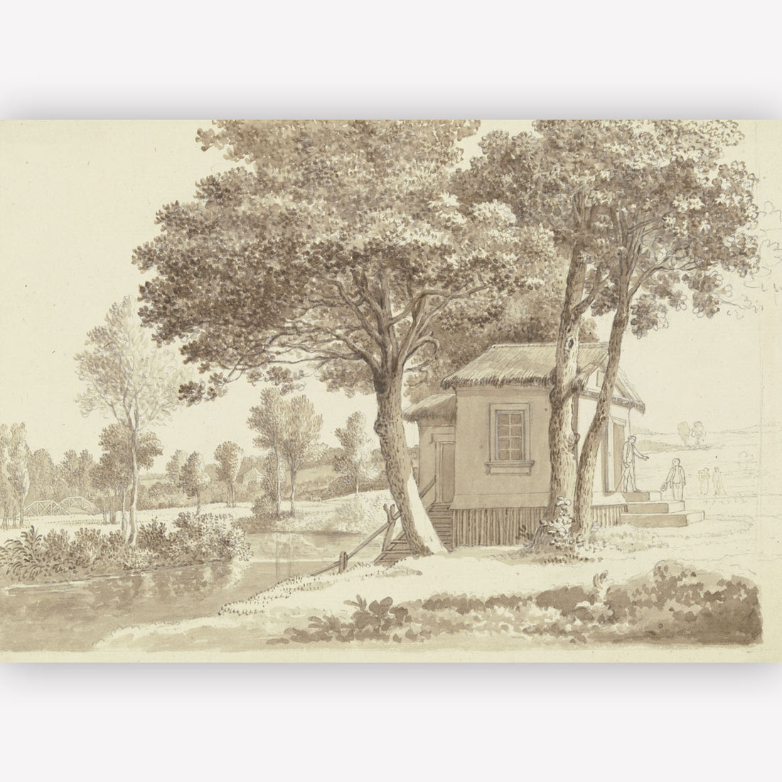 Vintage Art Print | Little House on the River