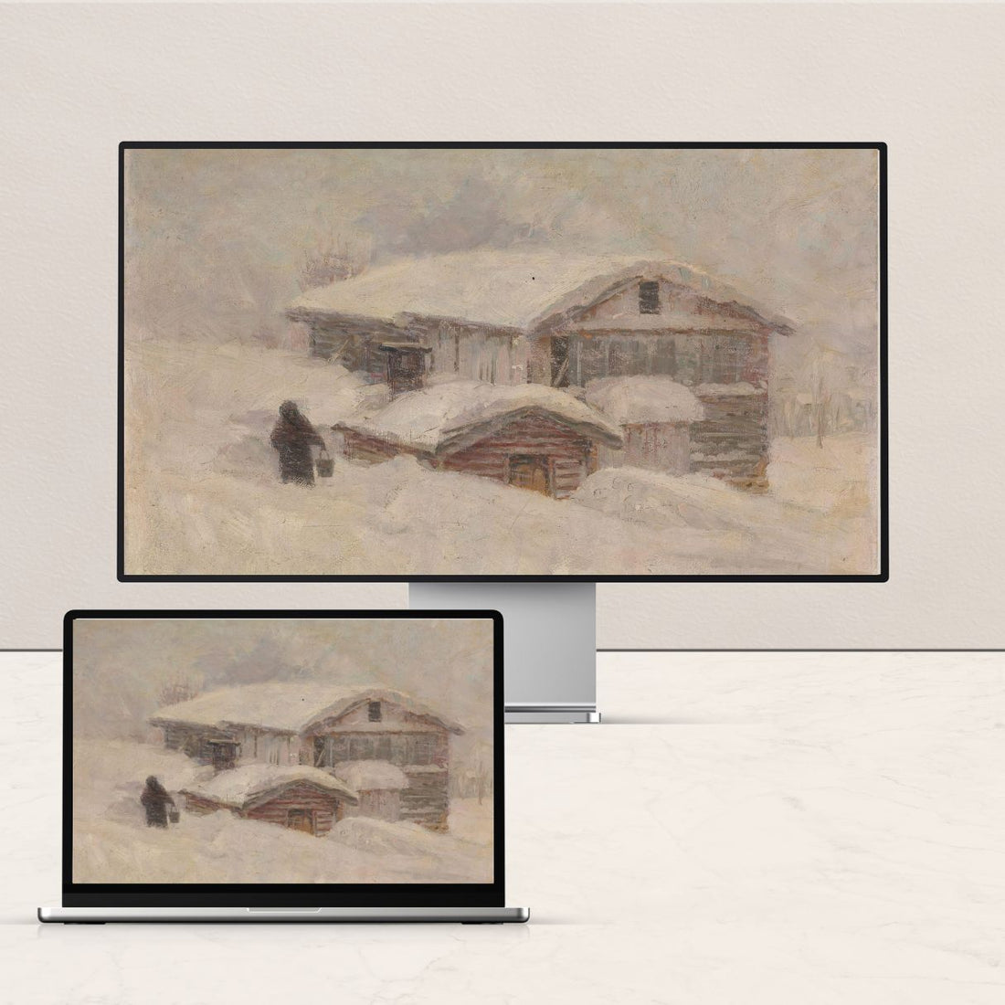 Vintage Art Desktop Wallpaper | Winter Collection