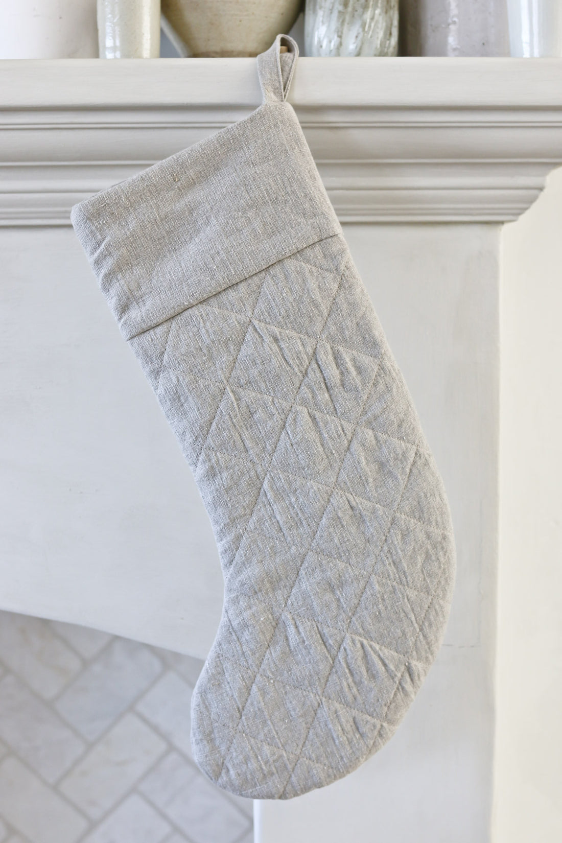 Linen Quilted Stocking