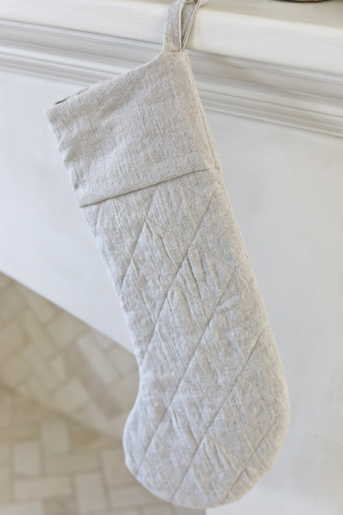 Linen Quilted Stocking