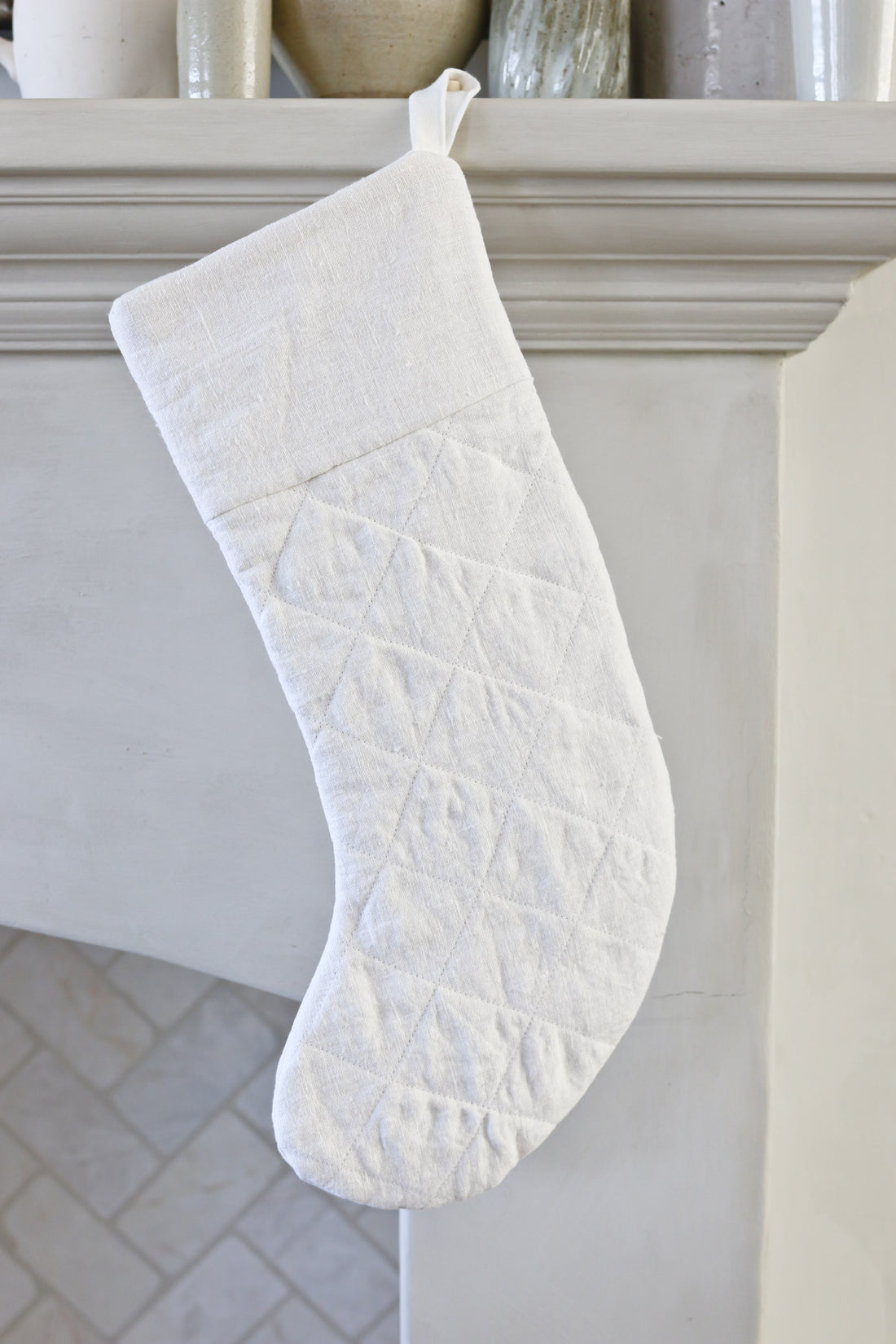 Linen Quilted Stocking