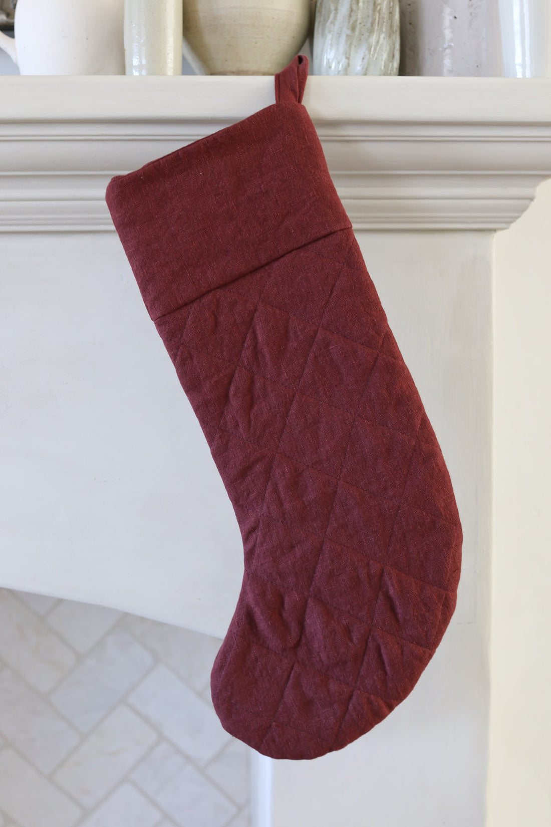 Linen Quilted Stocking