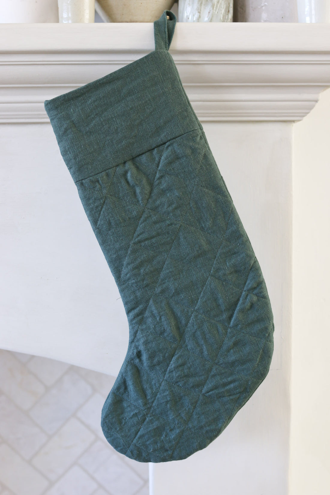 Linen Quilted Stocking