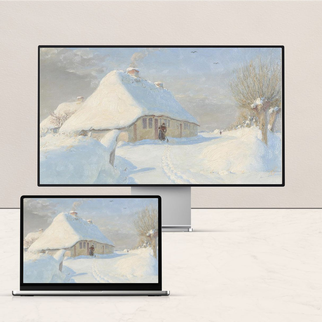 Vintage Art Desktop Wallpaper | Winter Collection