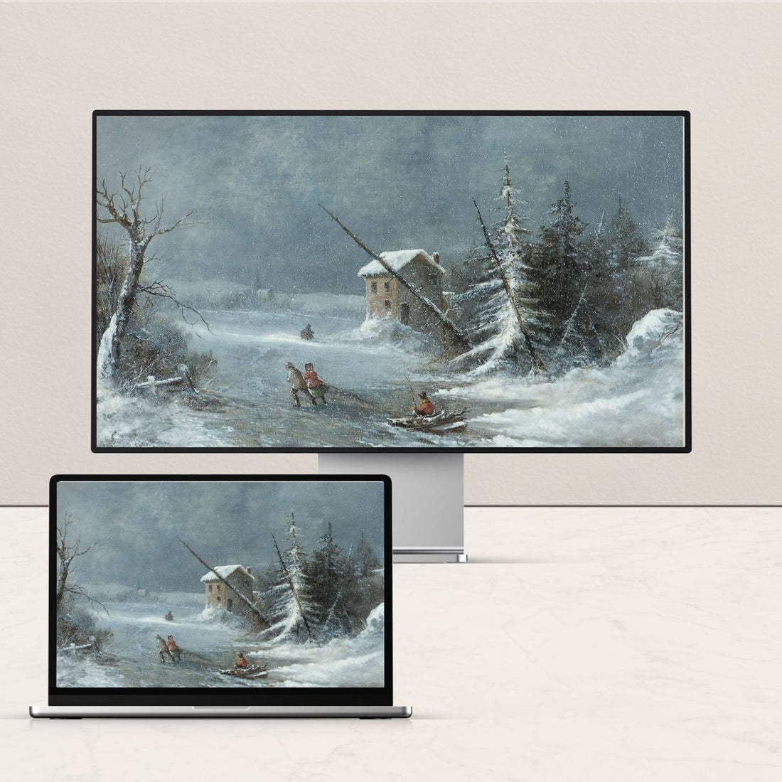 Vintage Art Desktop Wallpaper | Winter Collection