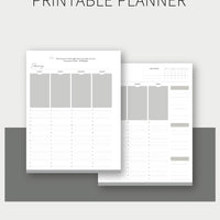 Undated Monday Start Printable Planner