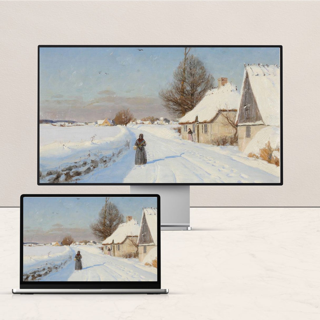 Vintage Art Desktop Wallpaper | Winter Collection